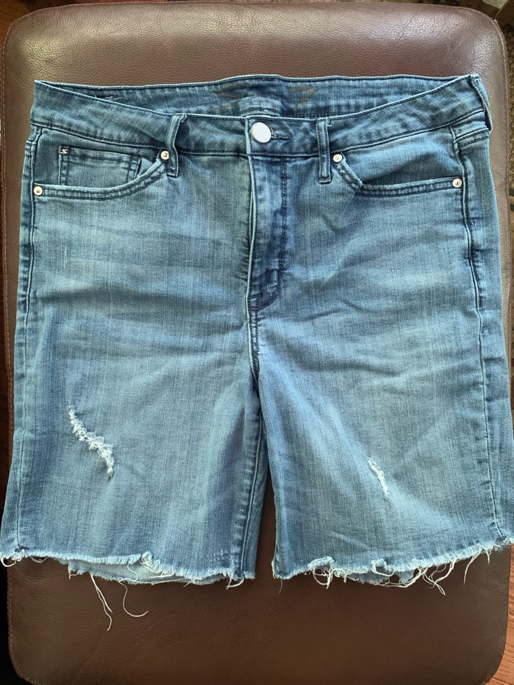 Seven7 Light Blue Denim Bermuda Shorts